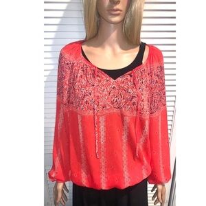 Lucky brand pink blouse long sleeve women’s size XL